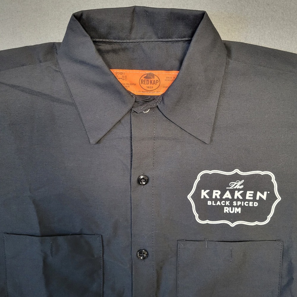 Red Kap Kraken Black Spiced Rum Work Shirt Mens Small Black Release The Kraken